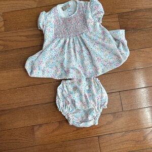 Carmina Floral Baby Dress with Bloomers made in Spain